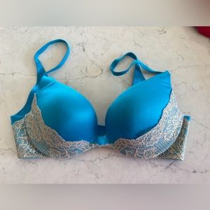 Victorias Secret Push Up Bra 32C Blue